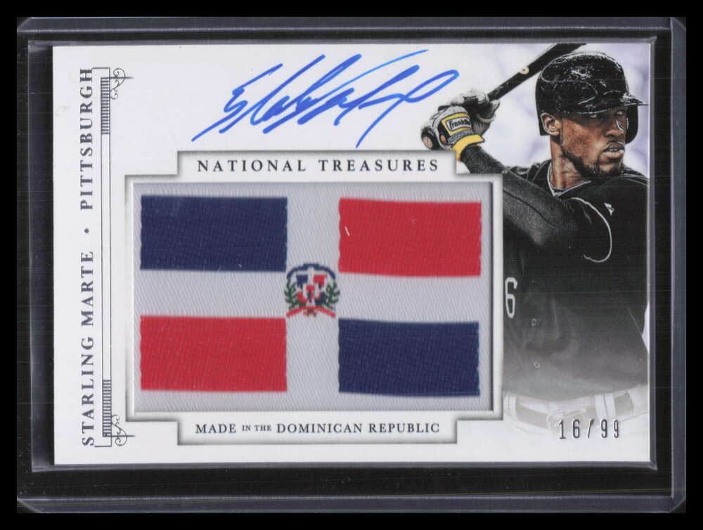 2014 National Treasures Made In Autographs 86 Starling Marte Patch Auto 16/99