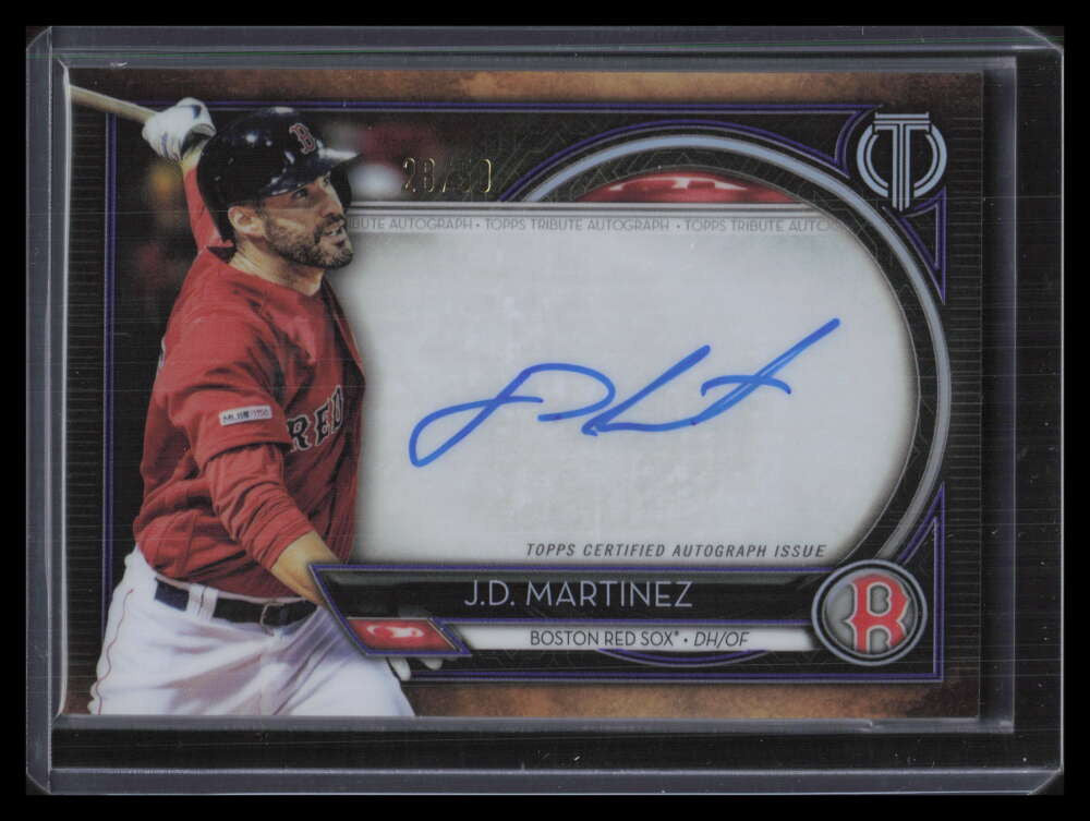 2020 Topps Tribute Autographs Purple TAJDM J. D. Martinez Auto 28/50