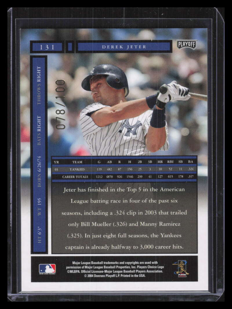 2004 Playoff Honors Credits Bronze 131 Derek Jeter 78/100