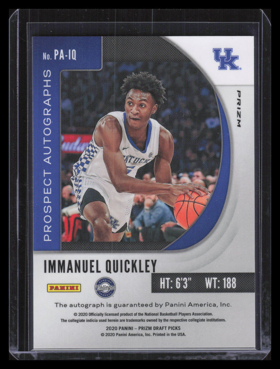 DELETE 130390 2020-21 Panini Prizm Draft Autographs Green 56 Immanuel Quickley Rookie Auto