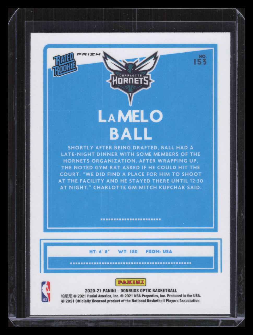 DELETE 130395 2020-21 Donruss Optic Holo 153 LaMelo Ball RR Rated Rookie