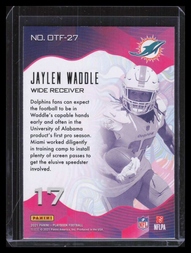 2021 Panini Playbook On the Fly 27 Jaylen Waddle