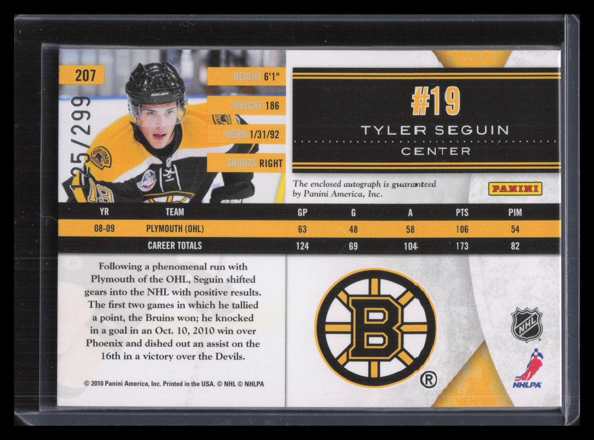 2010-11 Limited 207 Tyler Seguin Rookie Patch Auto 125/299