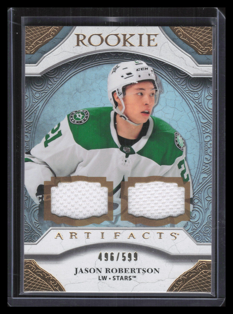 DELETE 130410 2020-21 Artifacts Materials Gold 170 Jason Robertson Rookie Dual Jersey 496/599