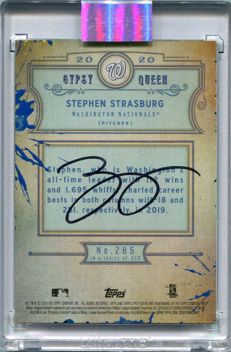 2020 Topps Gypsy Queen Green 285 Stephen Strasburg Blake Jamieson Custom Auto