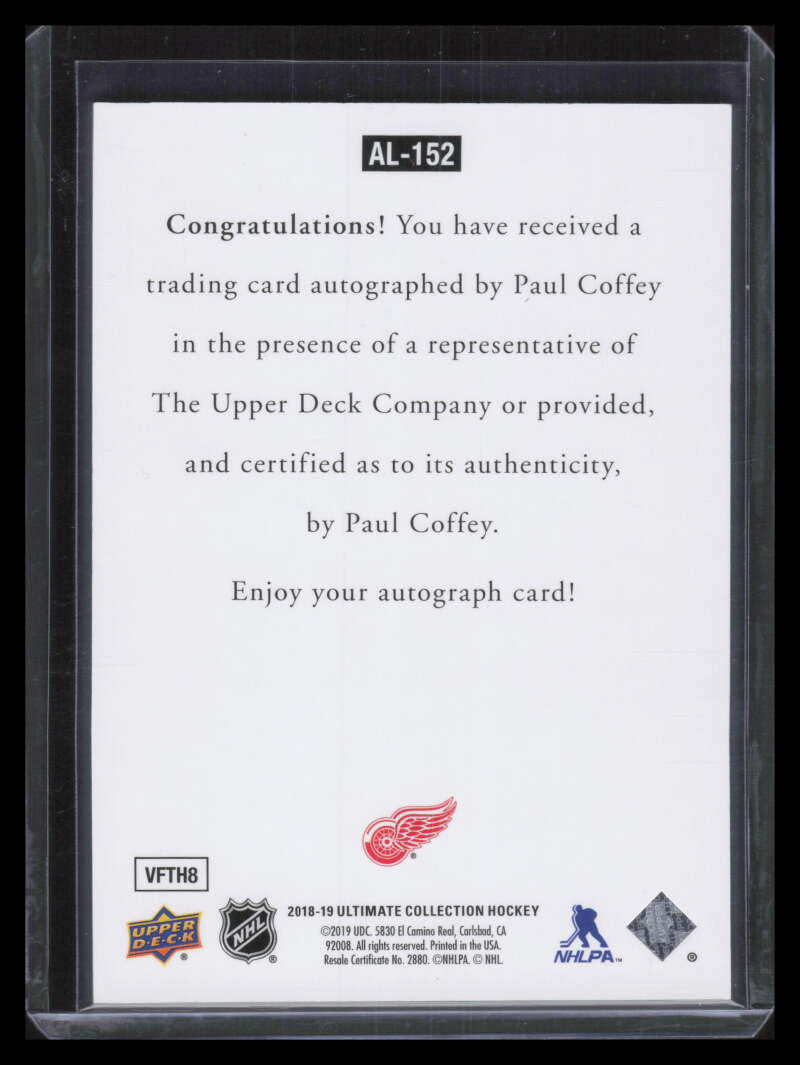 2018-19 Ultimate Collection '97 Legends Signatures al152 Paul Coffey Auto