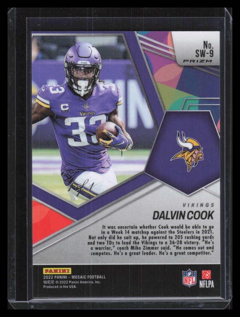 2022 Panini Mosaic Swagger Mosaic Black Refractor 9 Dalvin Cook 1/1