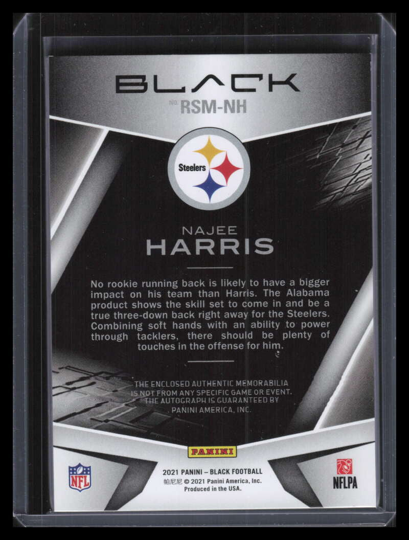 2021 Panini Black Signature Material Emerald Najee Harris Rookie Patch Auto 5/10