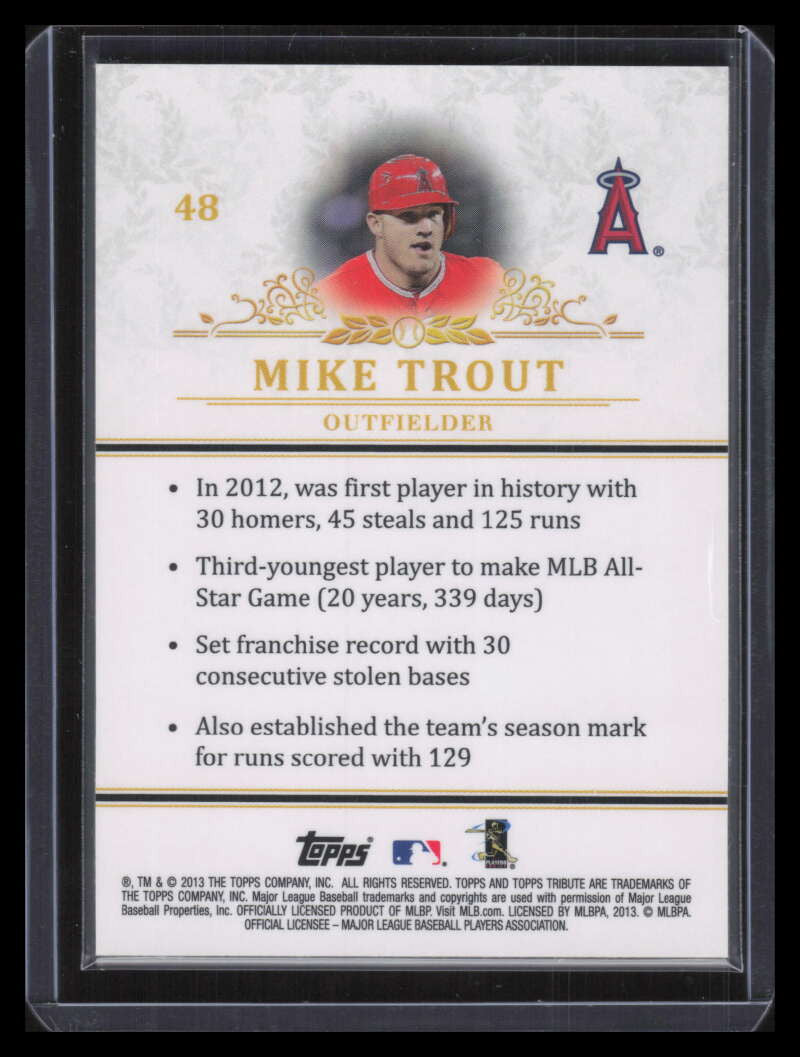 2013 Topps Tribute Green 48 Mike Trout 33/75