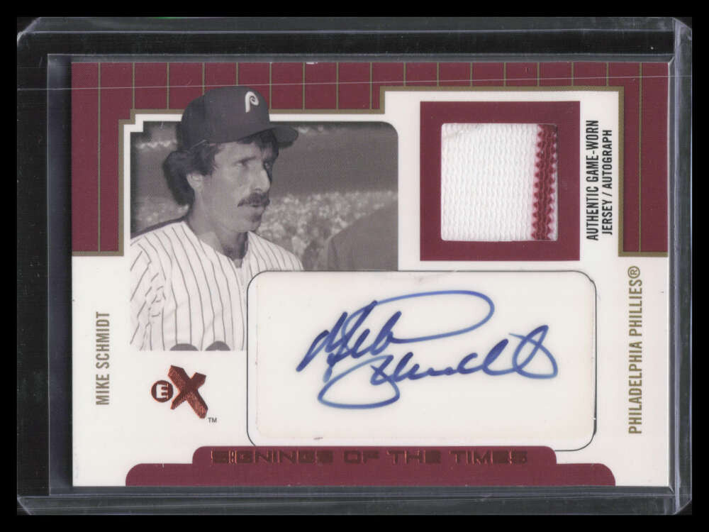 SOLD 130692 2004 E-X Signings of the Times Year MS Mike Schmidt Jersey Auto 91/95