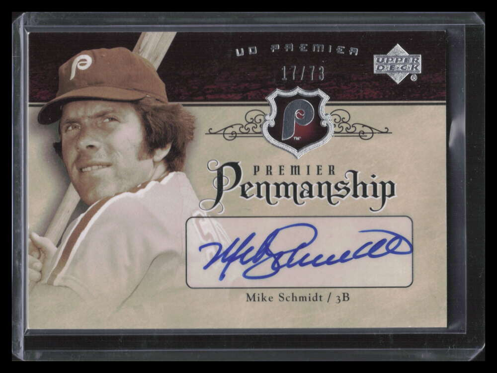 SOLD 130693 2007 Upper Deck Premier Penmanship Autographs MS Mike Schmidt Auto 17/73