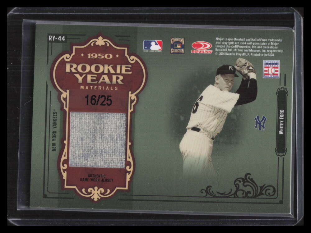 2004 Timeless Treasures Rookie Year 44 Yogi Berra Whitey Ford Dual Jersey 16/25