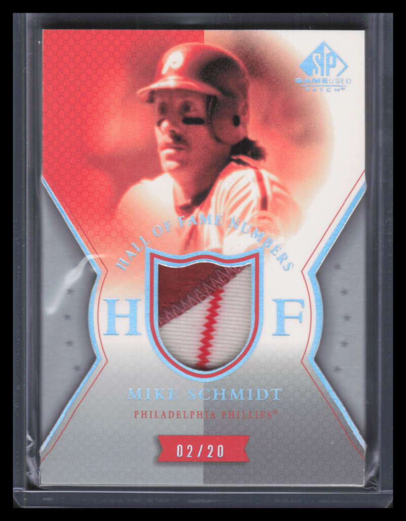 SOLD 130714 2004 SP Game Used Patch HOF Numbers MS Mike Schmidt Patch 2/20