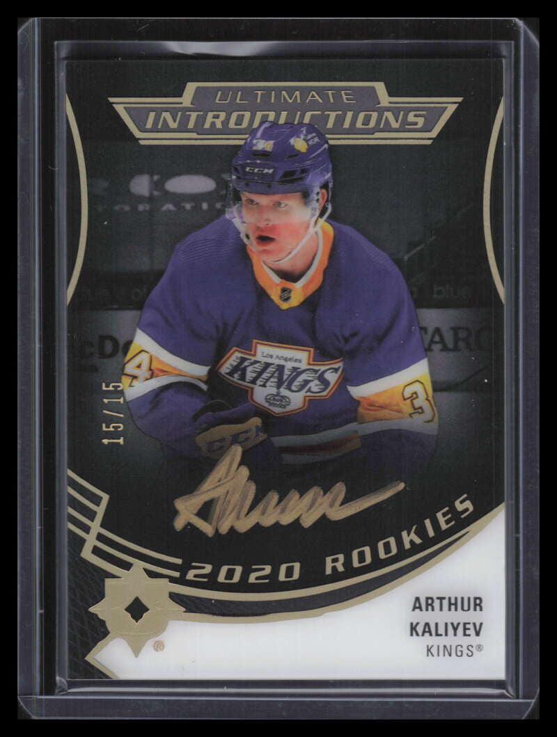DELETE 130722 2020-21 Ultimate Introductions Gold Autographs Arthur Kaliyev Rookie Auto 15/15