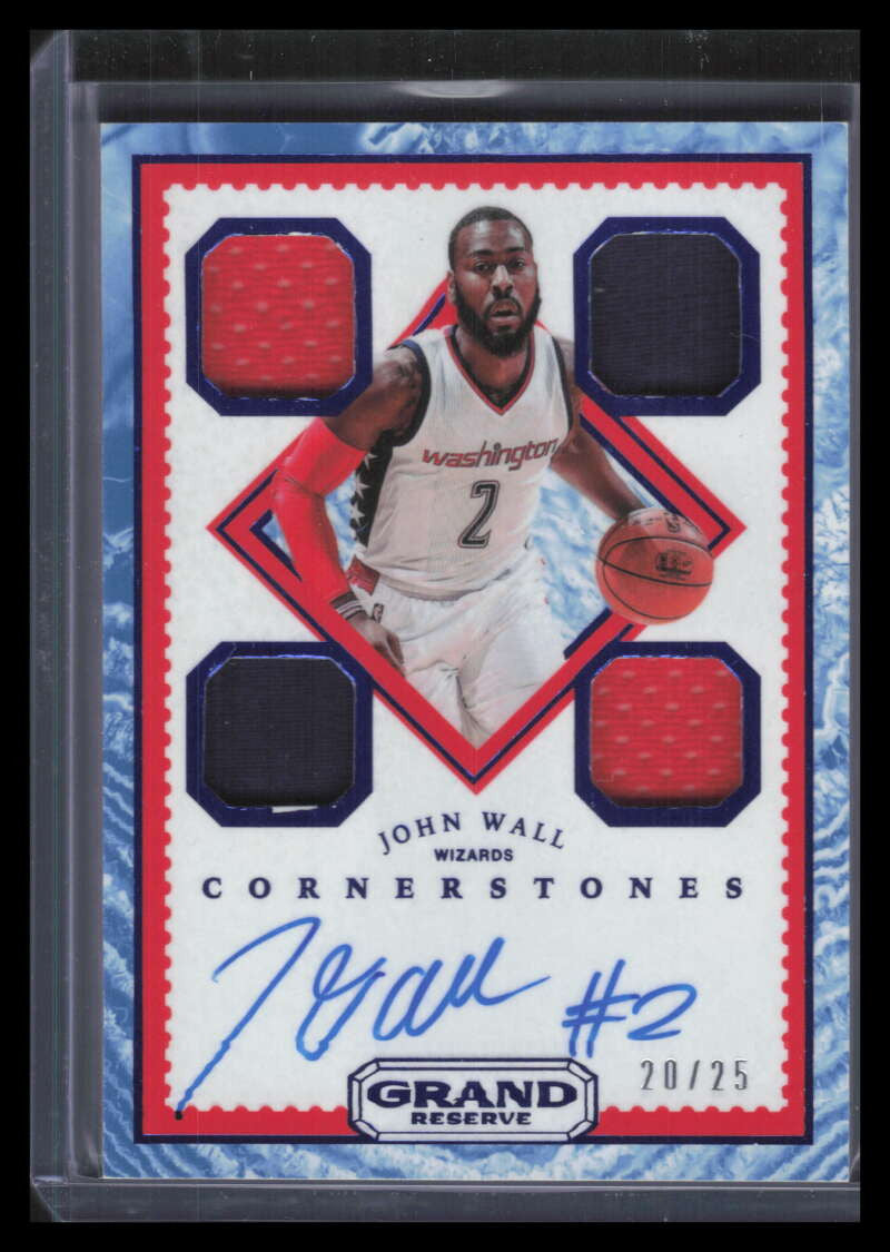 2016-17 Panini Grand Reserve Cornerstones 18 John Wall Quad Jersey Auto 20/25