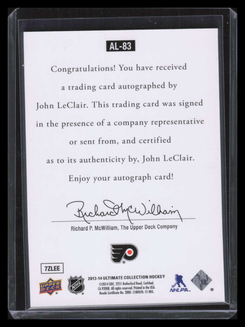 2013-14 Ultimate Collection '97 Legends Autographs al83 John LeClair Auto