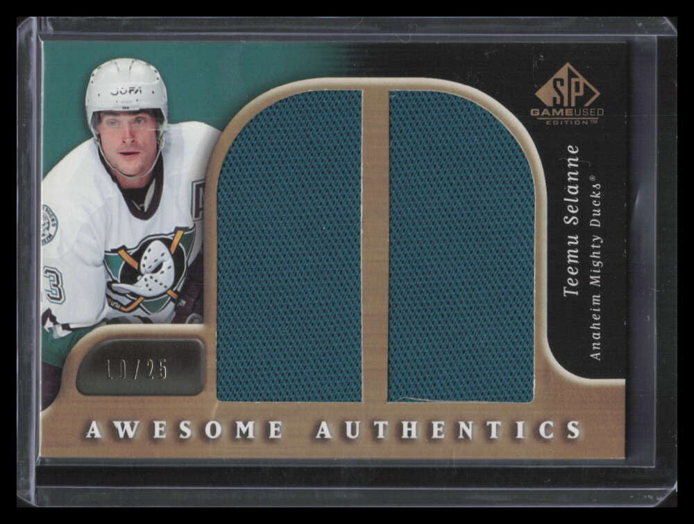 2005-06 SP Game Used Awesome Authentics Gold Teemu Selanne Jumbo Jersey 10/25