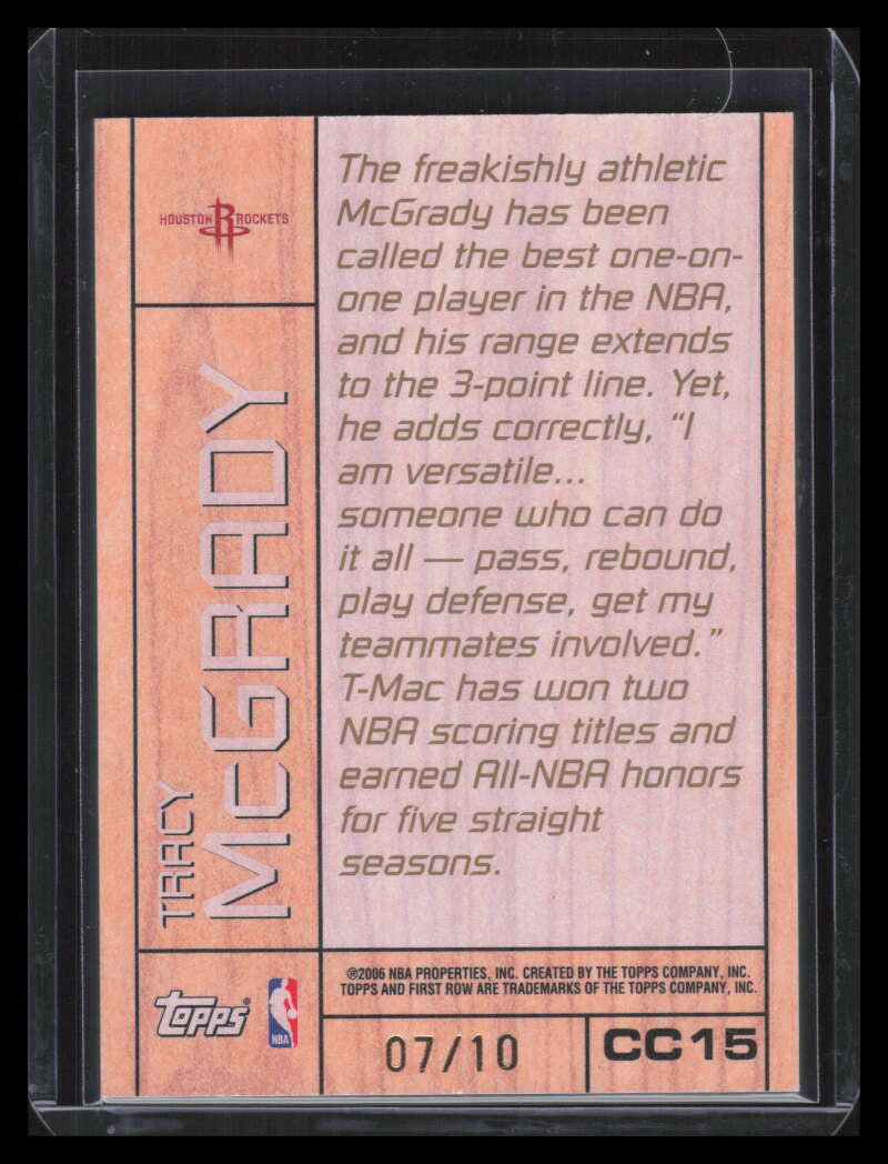 SOLD 130801 2005-06 Topps First Row Center Court 10 15 Tracy McGrady 7/10