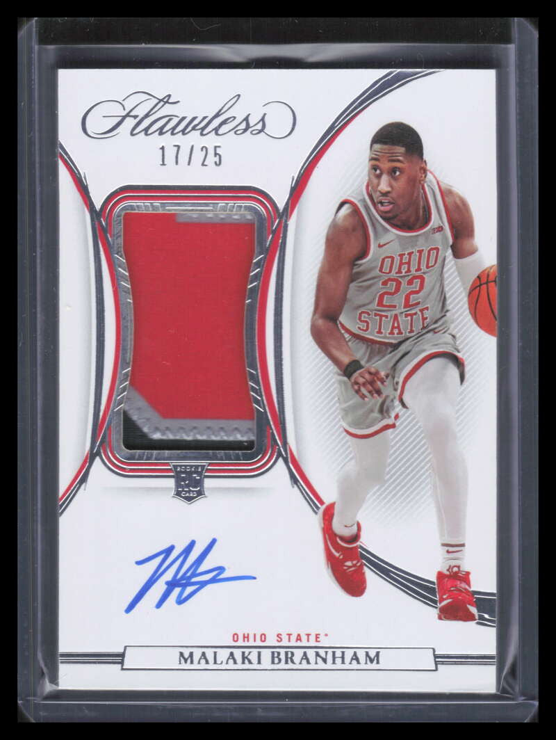 DELETE 130809 2022-23 Panini Flawless Autographs 21 Malaki Branham Rookie Patch Auto 17/25