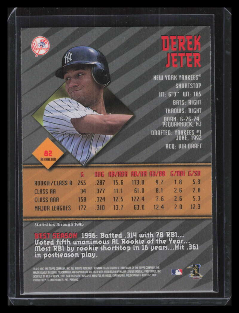 1997 Bowman's Best Refractor 82 Derek Jeter