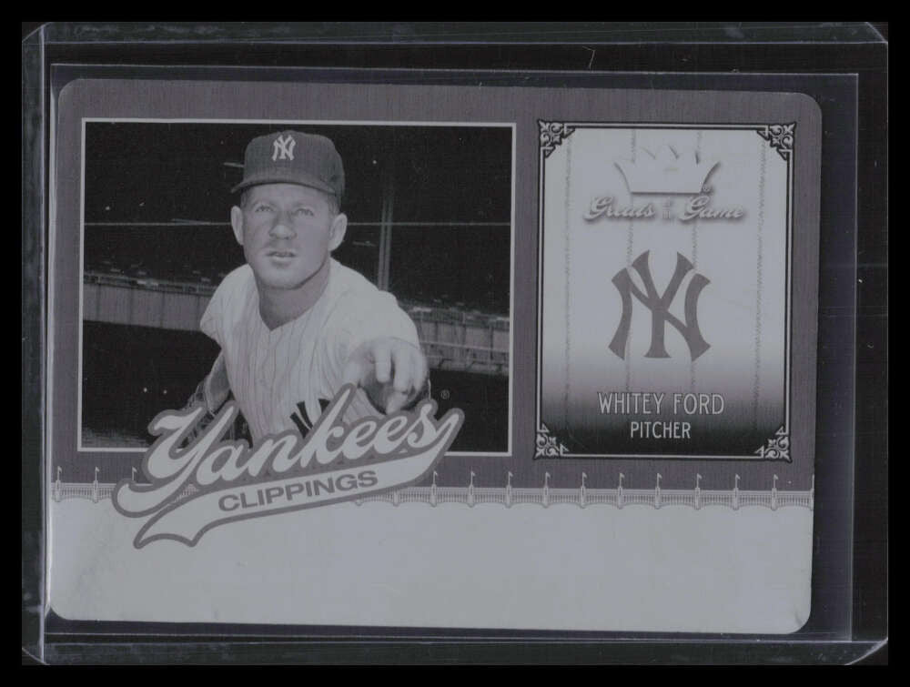 2006 Greats of the Game Yankee Clippings Printing Plate Black WF Whitey Ford 1/1
