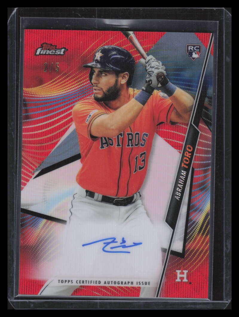 DELETE 130832 2020 Finest Autographs Red Wave Refractor FAAT Abraham Toro Rookie Auto 2/5