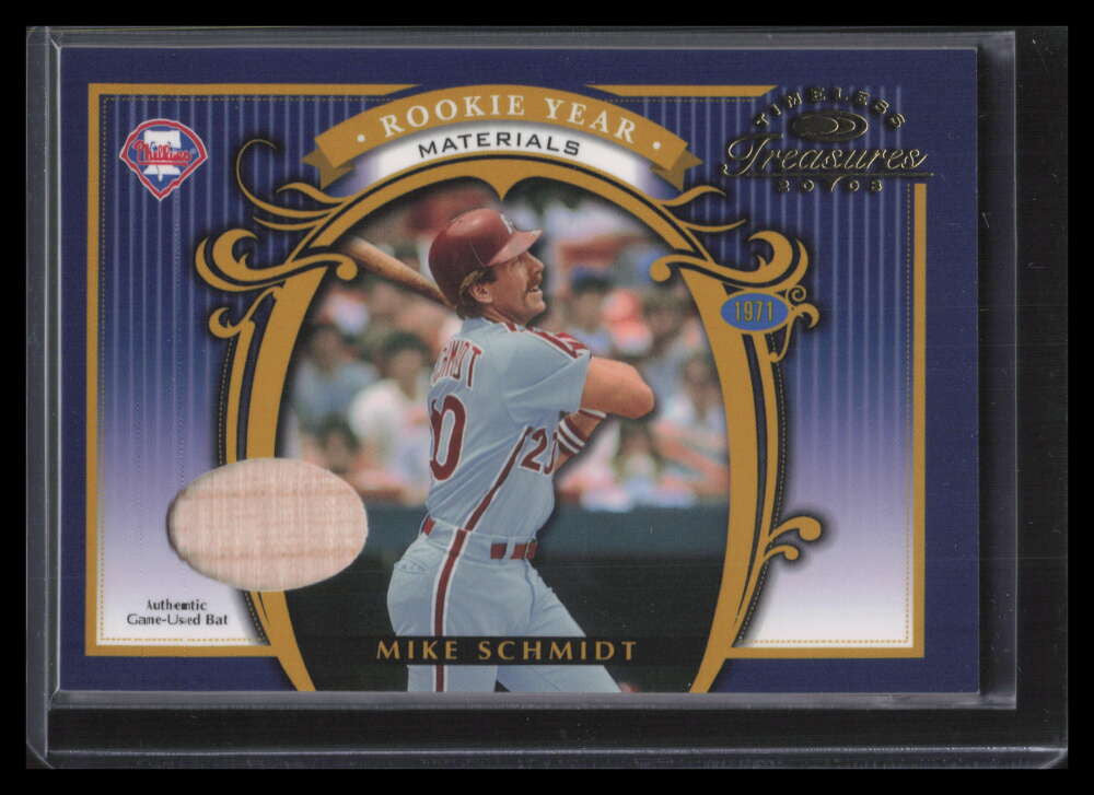 2003 Timeless Treasures Rookie Year 2 Mike Schmidt Bat 11/50