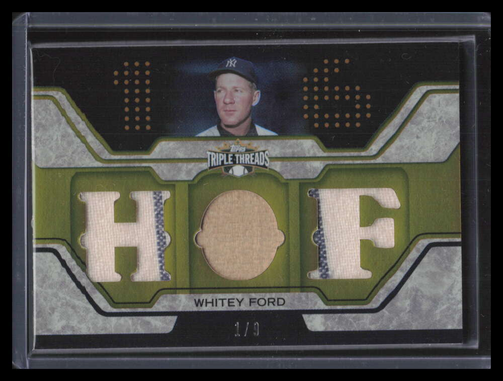 SOLD 130851 2008 Topps Triple Threads Relics Gold 133 Whitey Ford Triple Bat Jersey 1/9