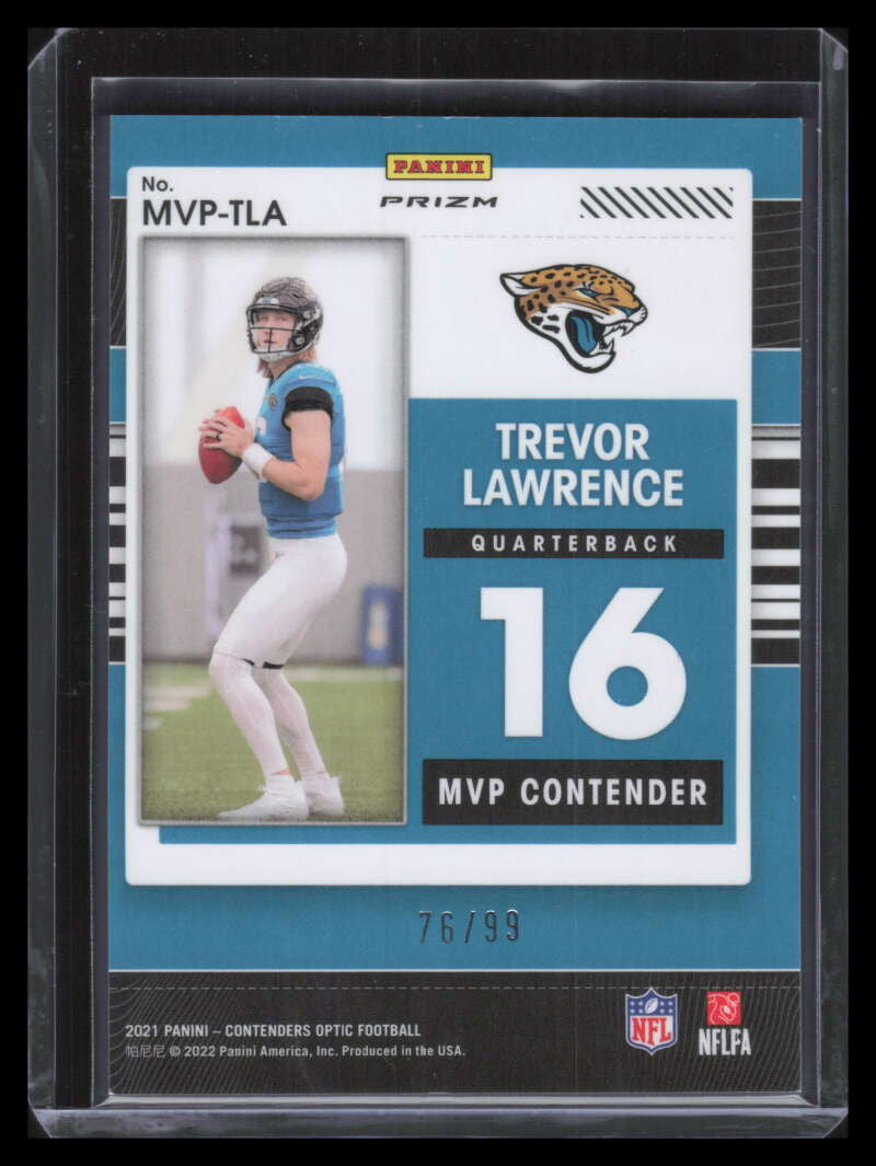 2021 Panini Contenders Optic MVP Contenders Blue 15 Trevor Lawrence 76/99