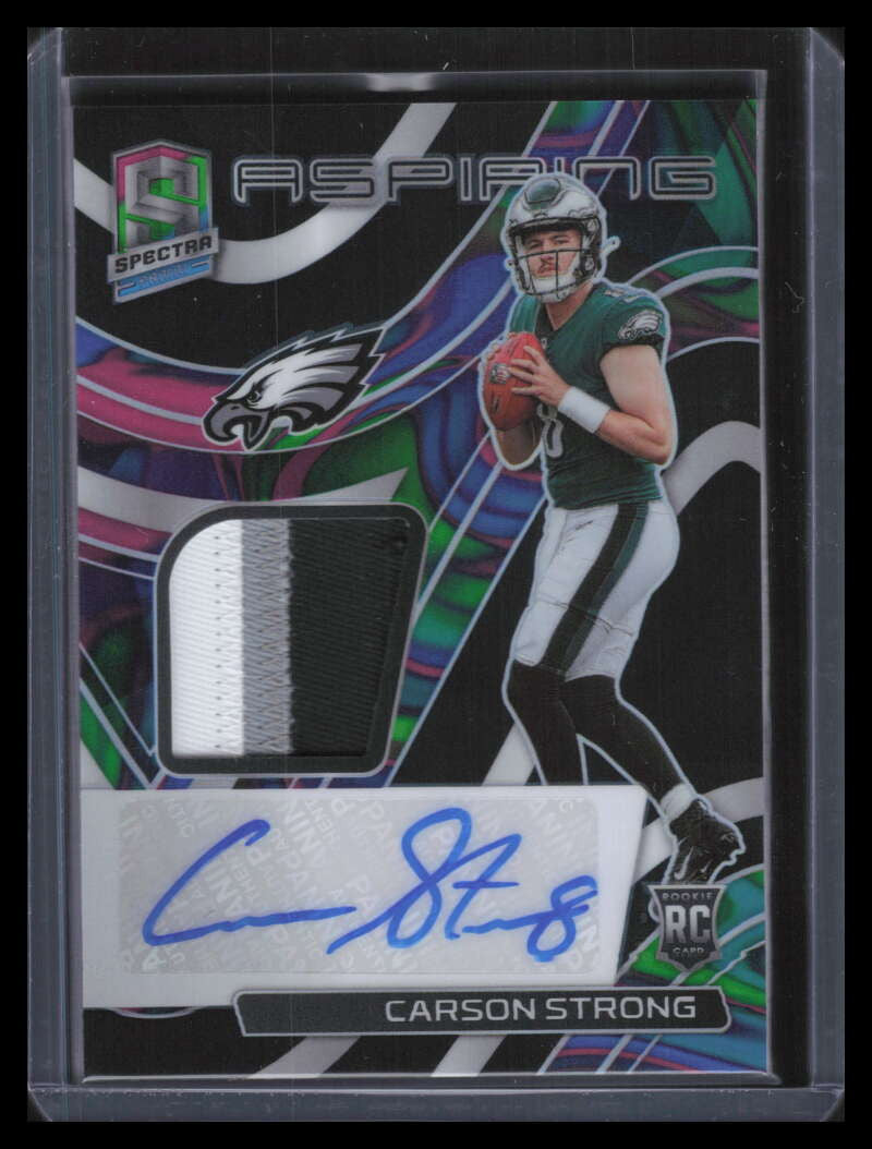 DELETE 130919 2022 Panini Spectra Aspiring Autographs 6 Carson Strong Rookie Patch Auto 2/4