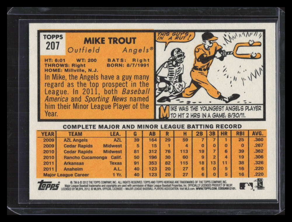 2012 Topps Heritage 207 Mike Trout 127681