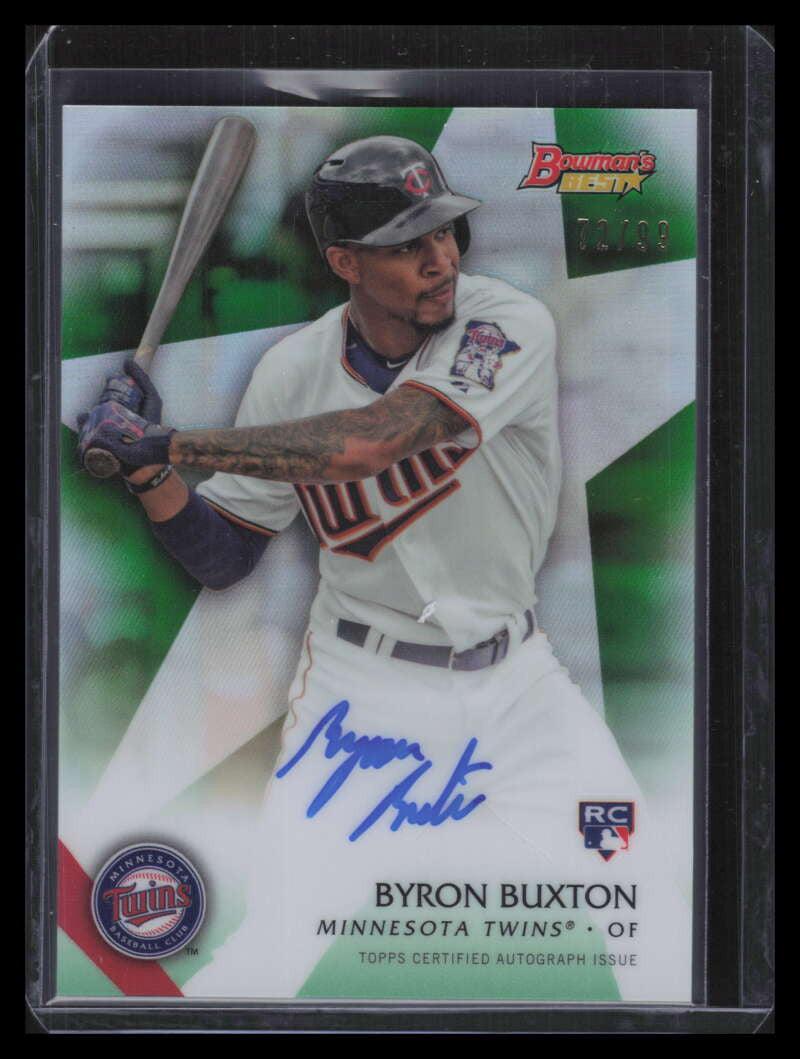 DELETE 130970 2015 Bowman's Best '15 Autographs Green Refractor Byron Buxton Rookie Auto 72/99