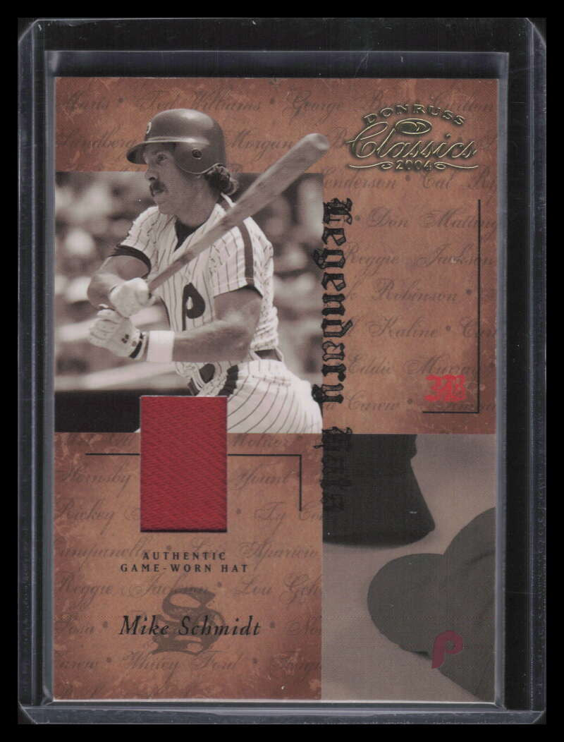 2004 Donruss Classics Legendary Hats Material 2 Mike Schmidt Hat Cap 14/25