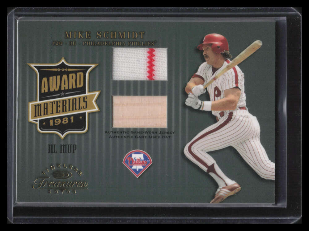 2003 Timeless Treasures Award 2 Mike Schmidt Dual Bat 1981 Jersey 14/50