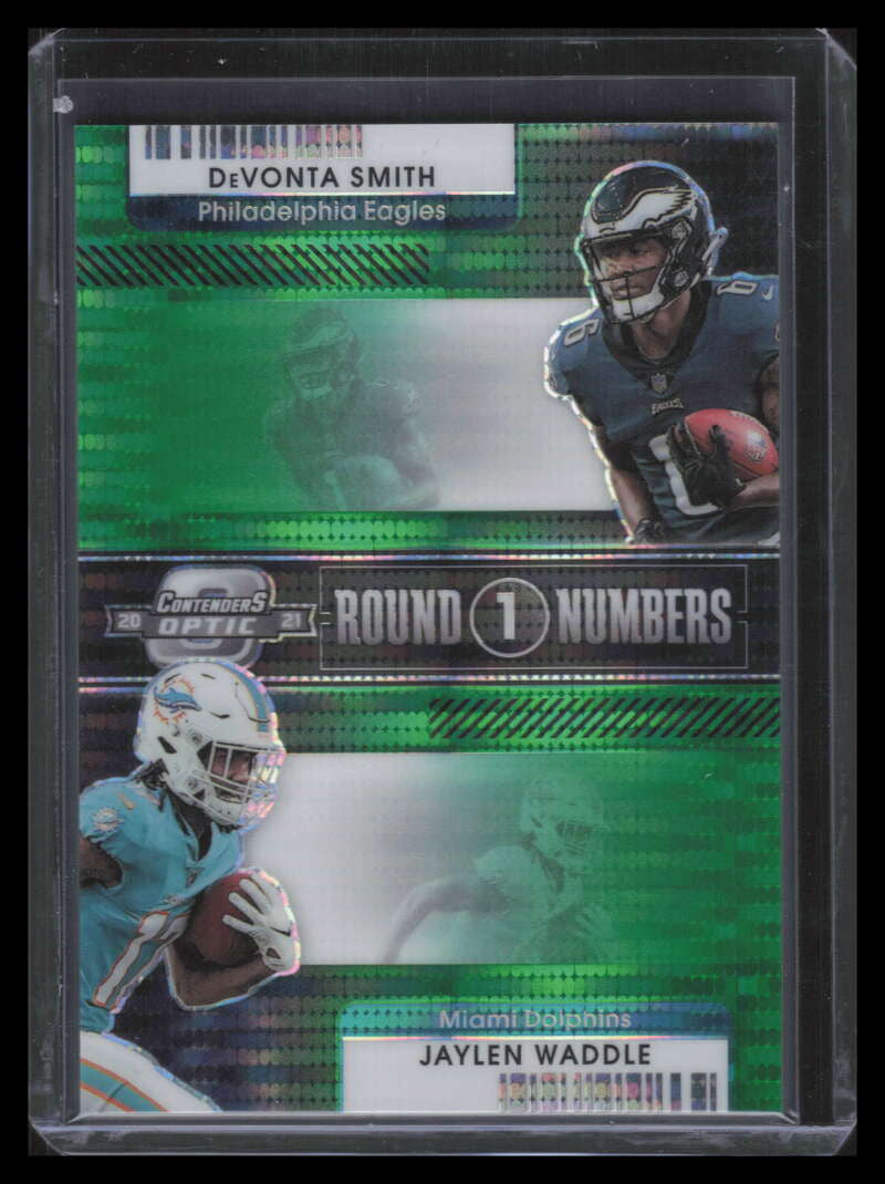 2021 Panini Contenders Optic Round Numbers Green Smith Waddle Rookie 19/30