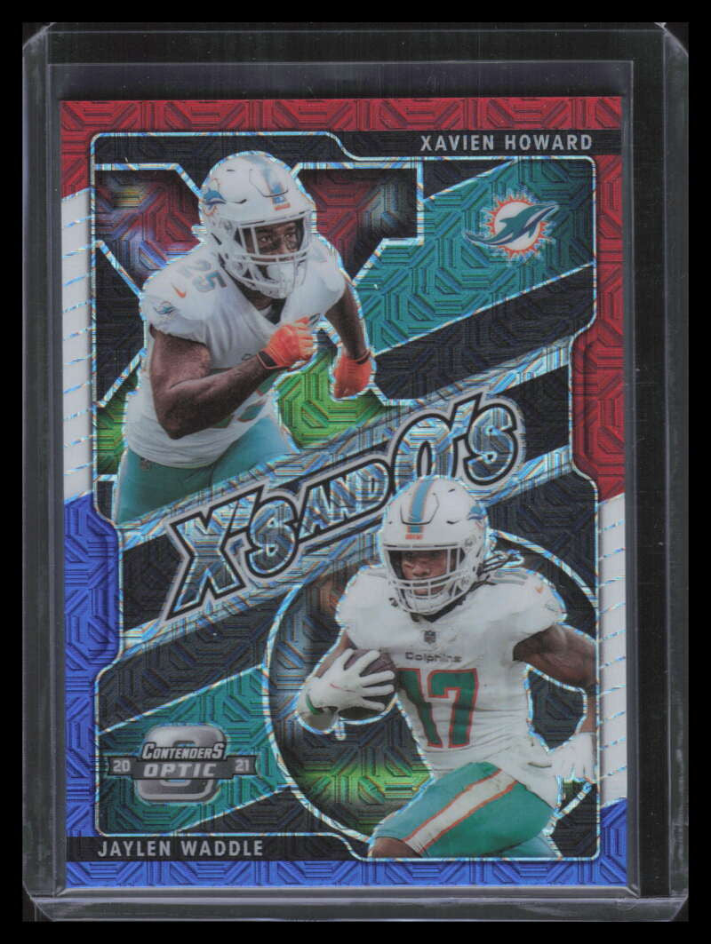 2021 Panini Contenders Optic Xs and Os Red White Blue Howard Waddle Rookie 6/13