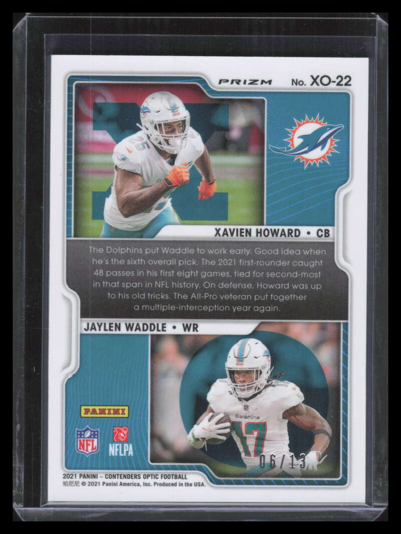 2021 Panini Contenders Optic Xs and Os Red White Blue Howard Waddle Rookie 6/13