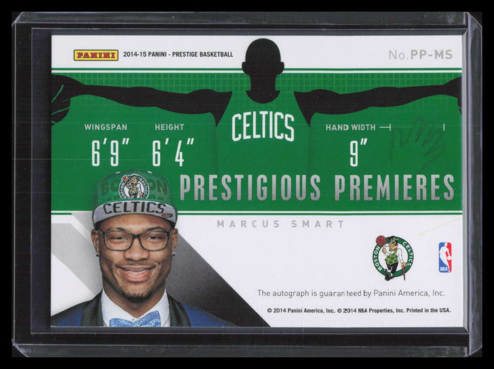2014-15 Prestige Prestigious Premieres Signatures PPMS Marcus Smart Rookie Auto