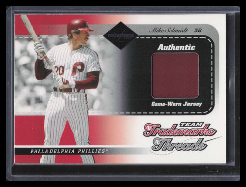 2003 Leaf Limited Team Trademarks Threads Prime 30 Mike Schmidt Patch 19/25