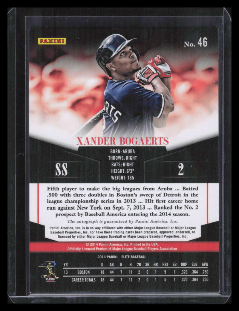2014 Elite Turn of the Century Autographs 46 Xander Bogaerts Rookie Auto