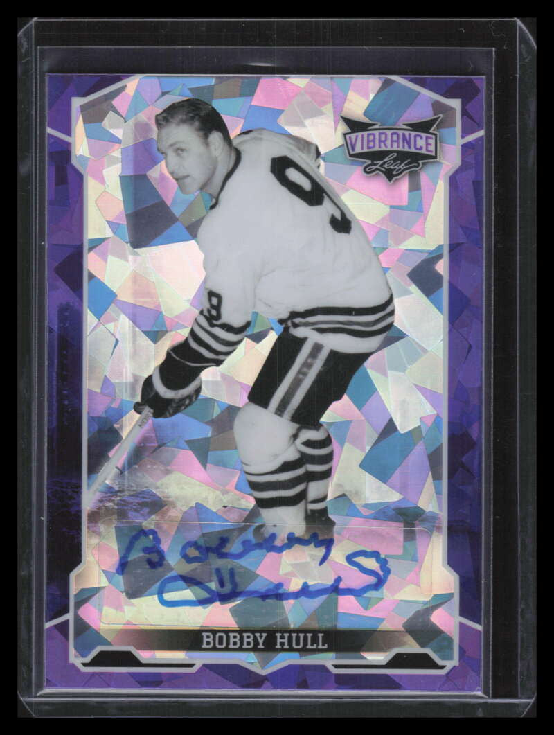 2022 Leaf Vibrance Autographs Crystals Purple babh1 Bobby Hull Auto 3/5