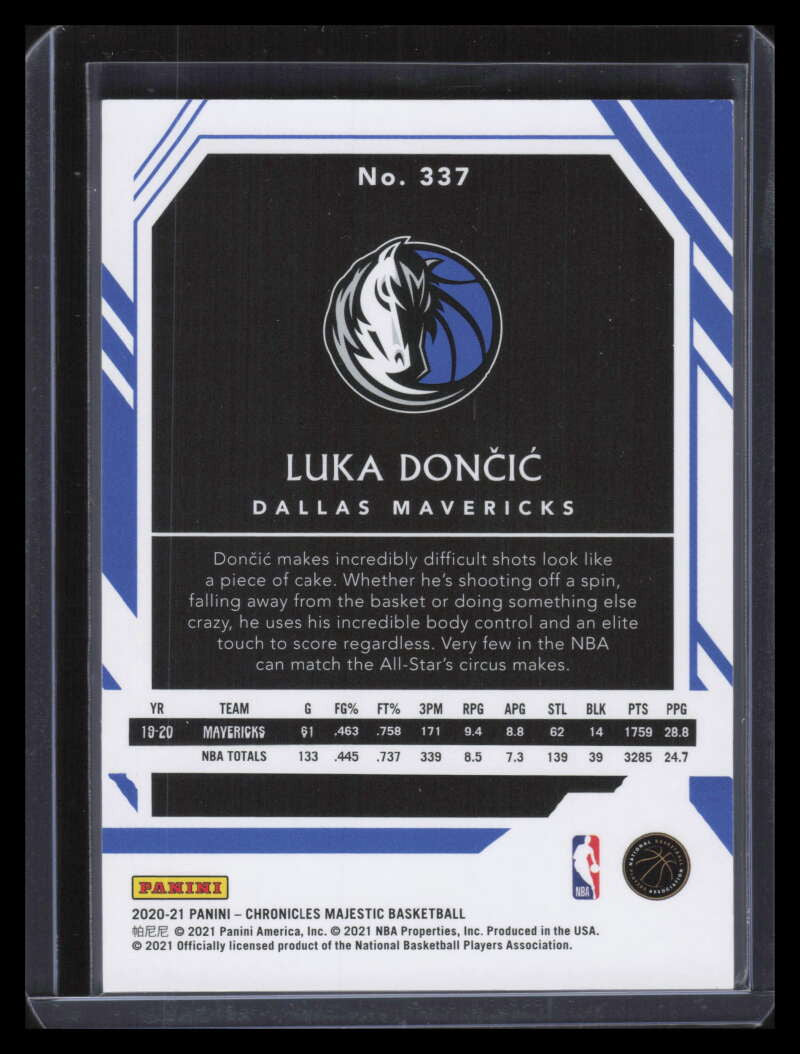 DELETE 131209 2020-21 Panini Chronicles Blue 337 Luka Doncic Majestic 50/99