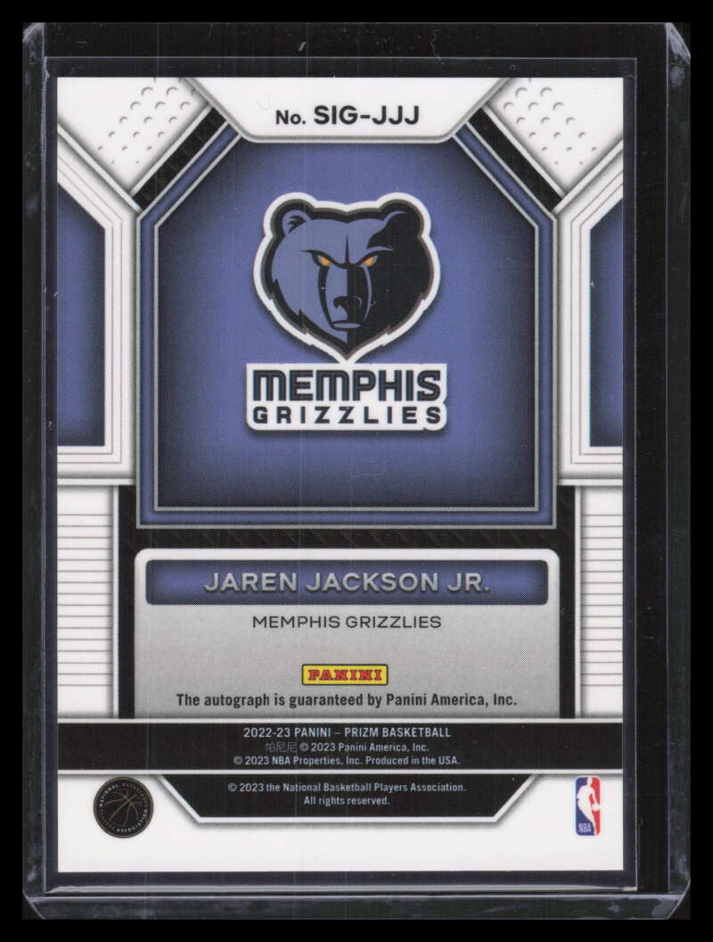 DELETE 131215 2022-23 Panini Prizm Signatures 17 Jaren Jackson Jr. Auto