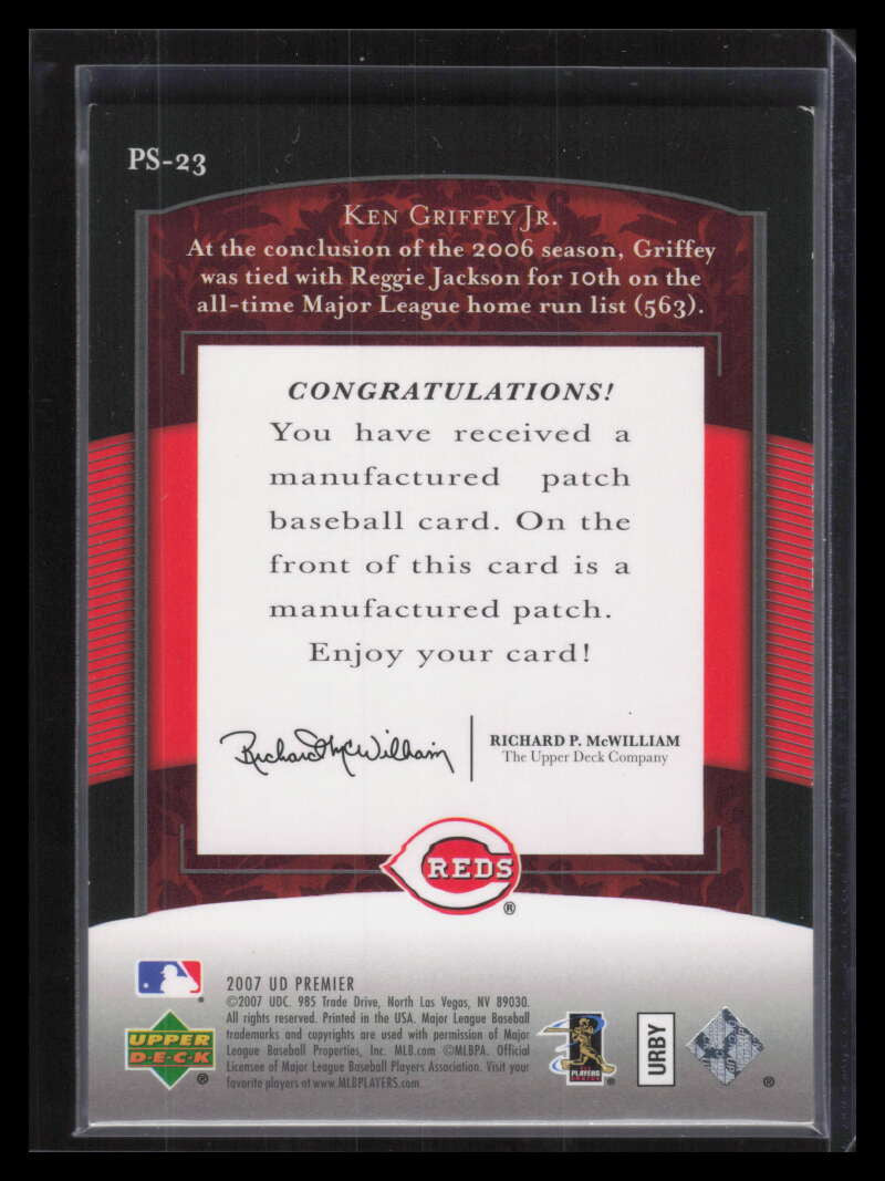 DELETE 131220 2007 Upper Deck Premier Stitchings 23 Ken Griffey Jr. Junior Patch 10/50