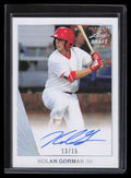 DELETE 131225 2018 Leaf Ultimate Draft Silver Prismatic bang1 Nolan Gorman Rookie Auto 13/15