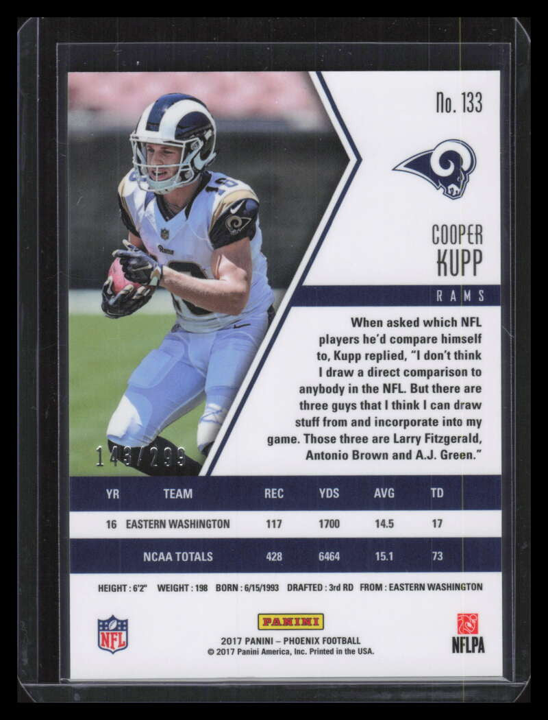 2017 Panini Phoenix Red 133 Cooper Kupp Rookie 143/299