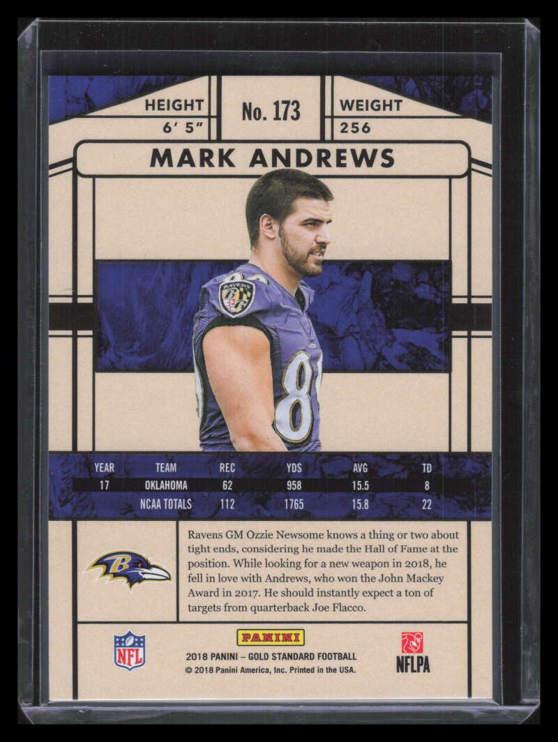 2018 Panini Gold Standard Rose Gold 173 Mark Andrews Rookie 25/25