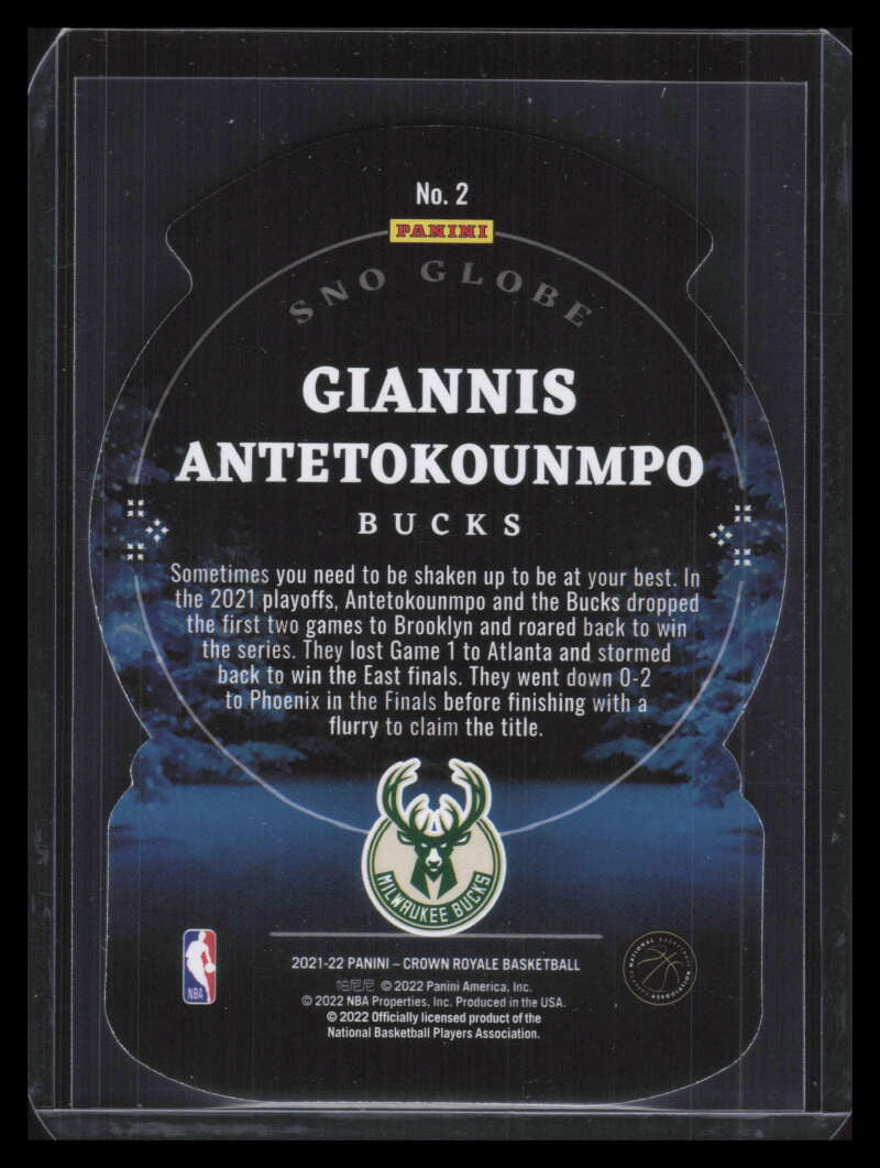 2021-22 Crown Royale Sno Globe Blue 2 Giannis Antetokounmpo 43/75