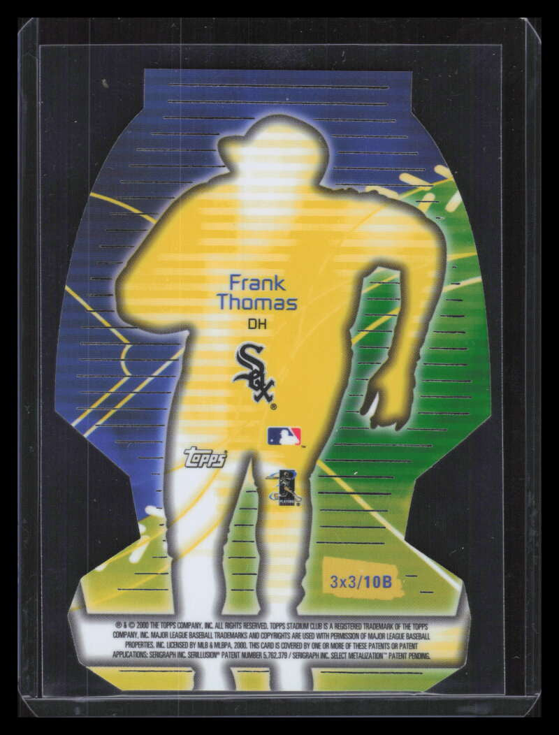 SOLD 131360 2000 Stadium Club 3 x 3 Luminescent 10b Frank Thomas