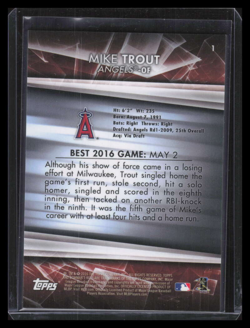 2016 Bowman's Best Green Refractor 1 Mike Trout 70/99
